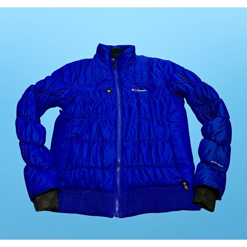 Columbia Omni-Heat Omni-Shield Puffer Jacket Blue Mens Large Full Zip